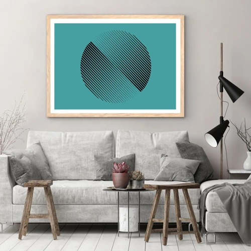 Poster in cornice rovere chiaro - Cerchio: variazione geometrica - 100x70 cm