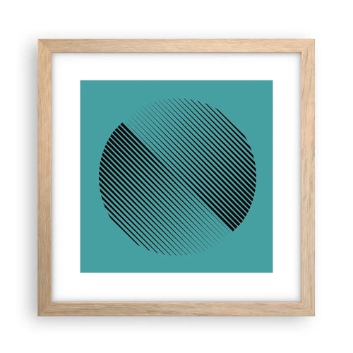 Poster in cornice rovere chiaro - Cerchio: variazione geometrica - 30x30 cm
