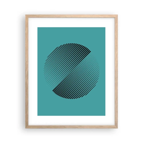 Poster in cornice rovere chiaro - Cerchio: variazione geometrica - 40x50 cm
