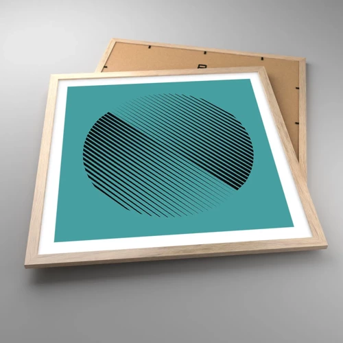 Poster in cornice rovere chiaro - Cerchio: variazione geometrica - 50x50 cm