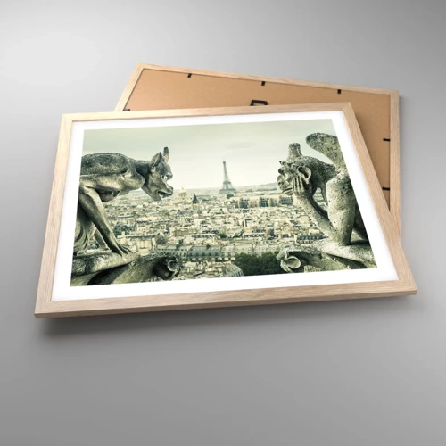 Poster in cornice rovere chiaro - Chiacchierate parigine - 50x40 cm