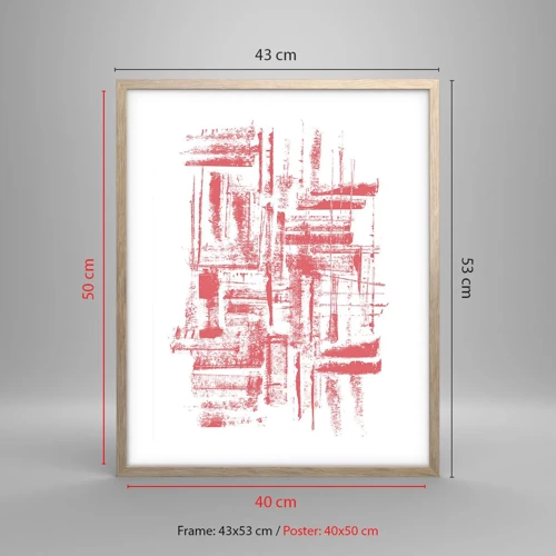 Poster in cornice rovere chiaro - Città rossa - 40x50 cm