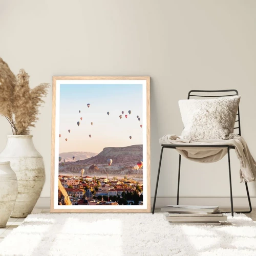 Poster in cornice rovere chiaro - Come navi nel cielo - 30x40 cm