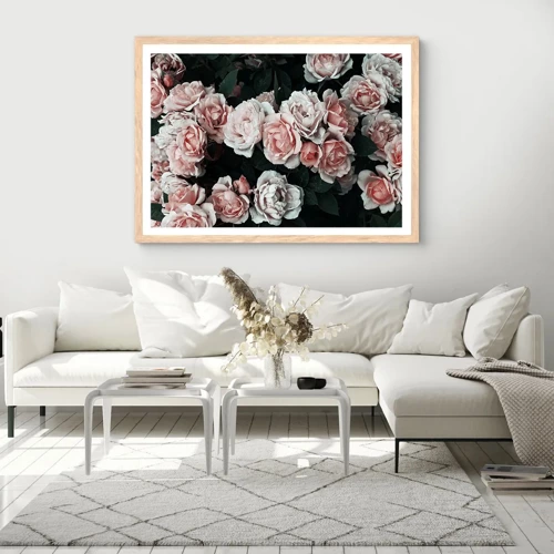 Poster in cornice rovere chiaro - Composizione di rose - 40x30 cm