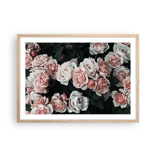 Poster in cornice rovere chiaro - Composizione di rose - 70x50 cm