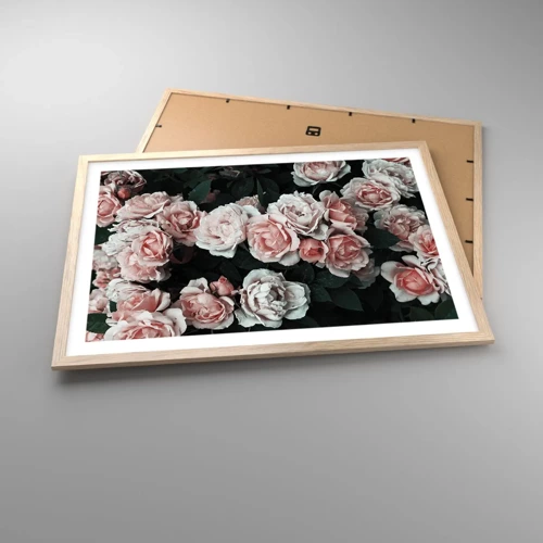 Poster in cornice rovere chiaro - Composizione di rose - 70x50 cm