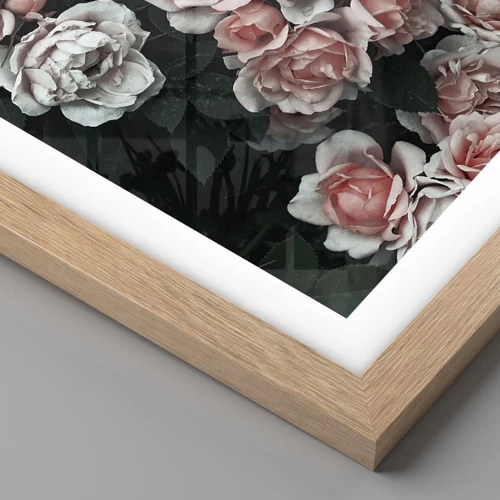 Poster in cornice rovere chiaro - Composizione di rose - 70x50 cm