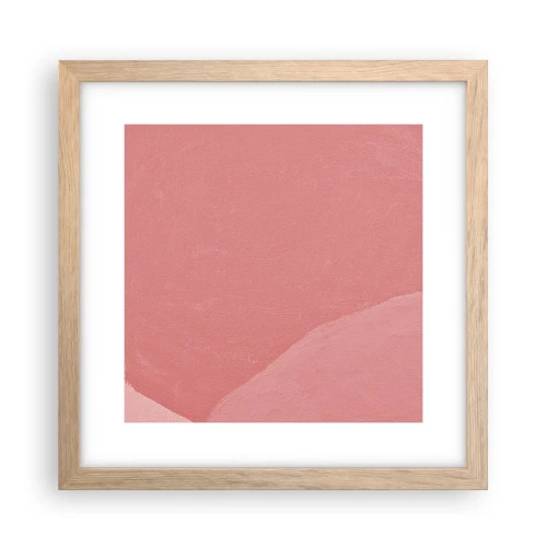 Poster in cornice rovere chiaro - Composizione organica in rosa - 30x30 cm