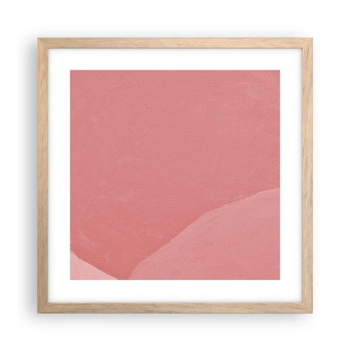 Poster in cornice rovere chiaro - Composizione organica in rosa - 40x40 cm