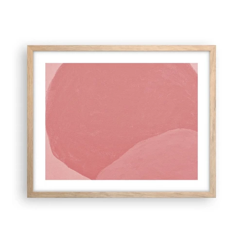 Poster in cornice rovere chiaro - Composizione organica in rosa - 50x40 cm