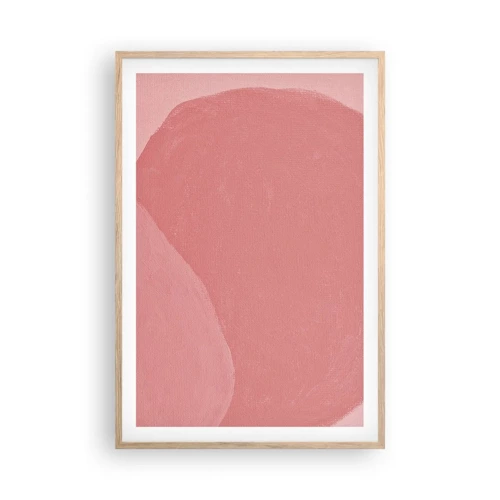 Poster in cornice rovere chiaro - Composizione organica in rosa - 61x91 cm