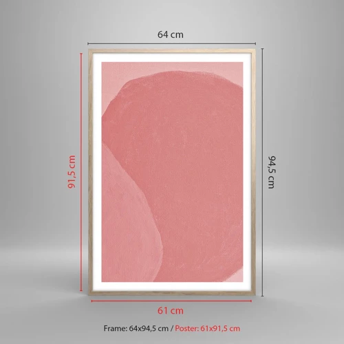 Poster in cornice rovere chiaro - Composizione organica in rosa - 61x91 cm