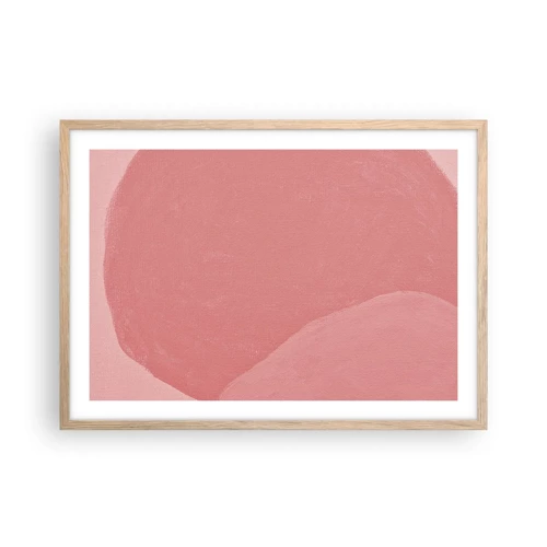 Poster in cornice rovere chiaro - Composizione organica in rosa - 70x50 cm