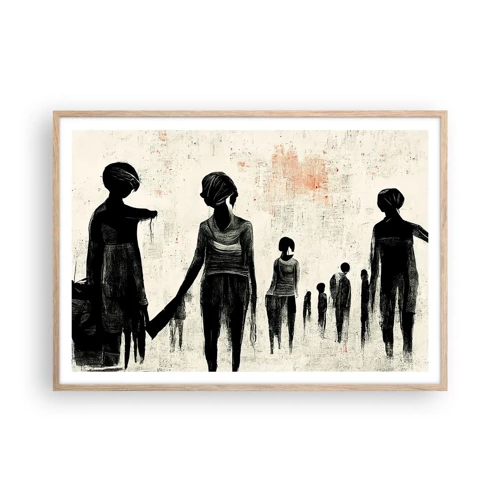 Poster in cornice rovere chiaro - Contro la solitudine - 100x70 cm