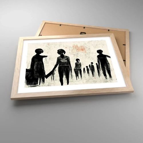 Poster in cornice rovere chiaro - Contro la solitudine - 40x30 cm