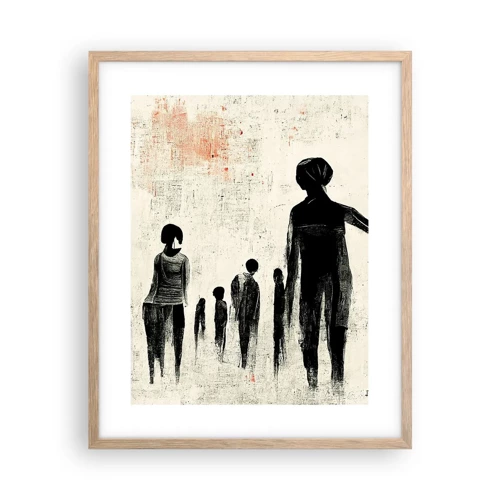 Poster in cornice rovere chiaro - Contro la solitudine - 40x50 cm