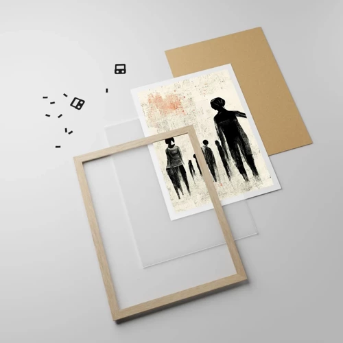 Poster in cornice rovere chiaro - Contro la solitudine - 40x50 cm