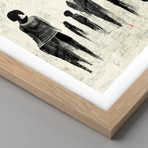 Poster in cornice rovere chiaro - Contro la solitudine - 60x60 cm
