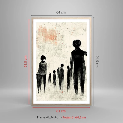 Poster in cornice rovere chiaro - Contro la solitudine - 61x91 cm