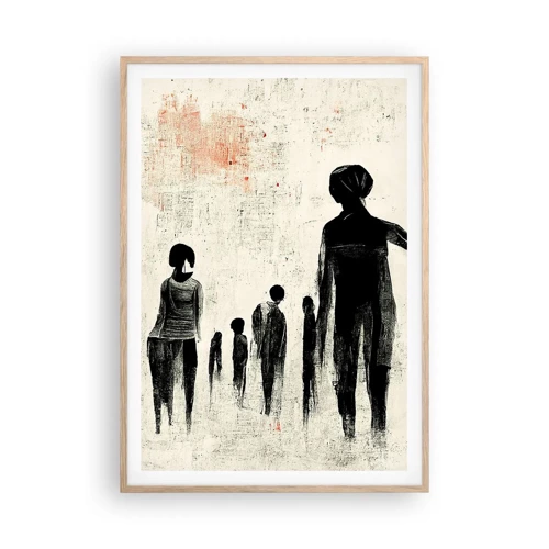 Poster in cornice rovere chiaro - Contro la solitudine - 70x100 cm
