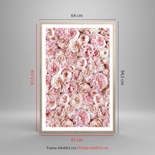 Poster in cornice rovere chiaro - Coperto di rose - 61x91 cm