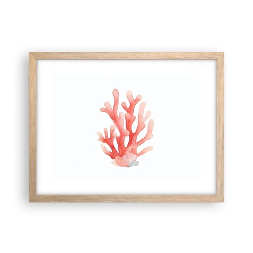Poster in cornice rovere chiaro - Corallo color corallo - 40x30 cm