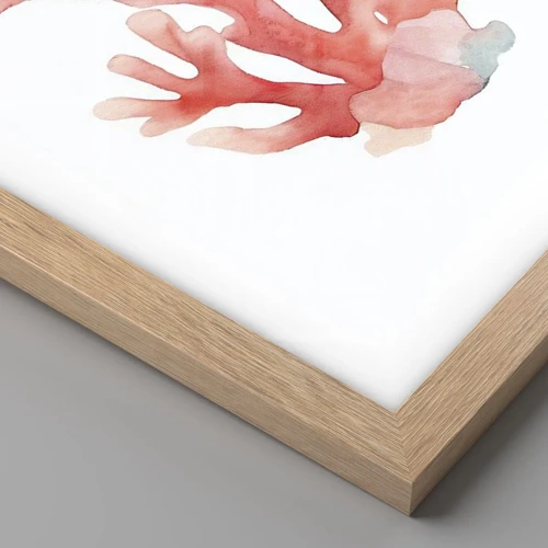 Poster in cornice rovere chiaro - Corallo color corallo - 40x50 cm