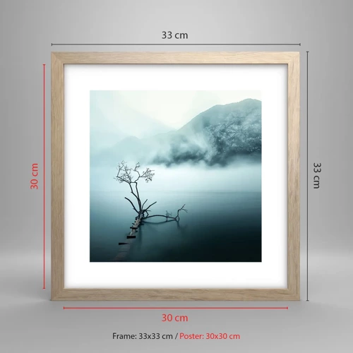 Poster in cornice rovere chiaro - Dall'acqua e dalla nebbia - 30x30 cm
