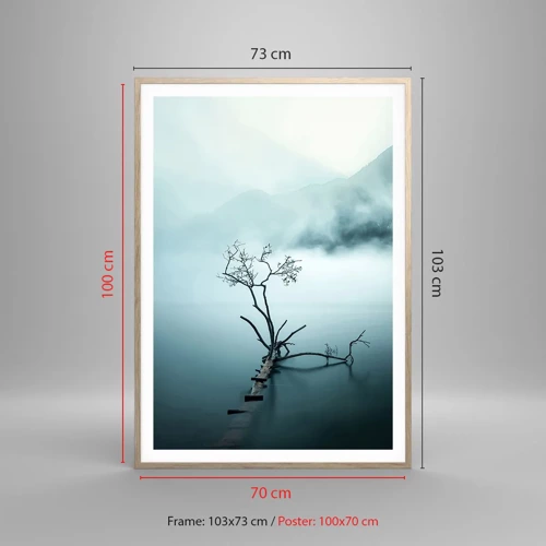 Poster in cornice rovere chiaro - Dall'acqua e dalla nebbia - 70x100 cm