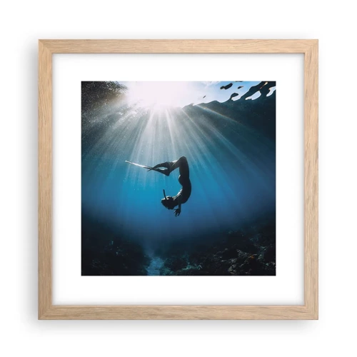 Poster in cornice rovere chiaro - Danza subacquea - 30x30 cm