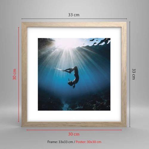 Poster in cornice rovere chiaro - Danza subacquea - 30x30 cm
