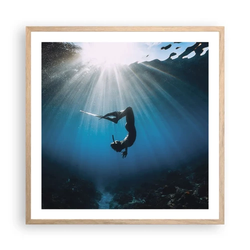 Poster in cornice rovere chiaro - Danza subacquea - 60x60 cm