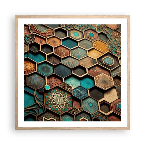 Poster in cornice rovere chiaro - Decorazioni arabe: variazione - 60x60 cm