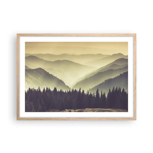 Poster in cornice rovere chiaro - Dopo sette montagne… - 70x50 cm