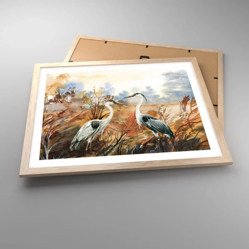 Poster in cornice rovere chiaro - Dove in autunno? - 50x40 cm