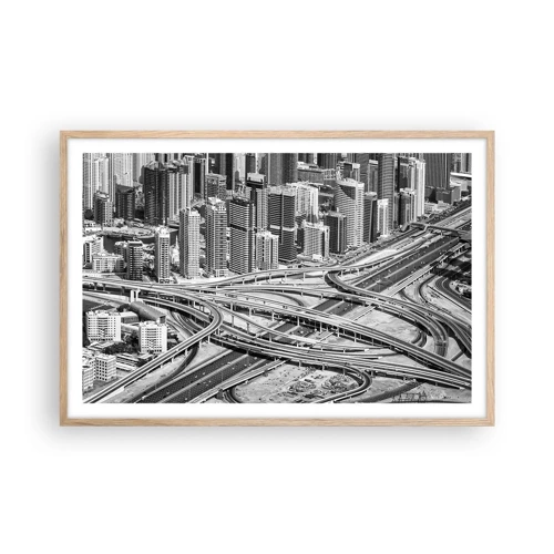 Poster in cornice rovere chiaro - Dubai - città impossibile - 91x61 cm