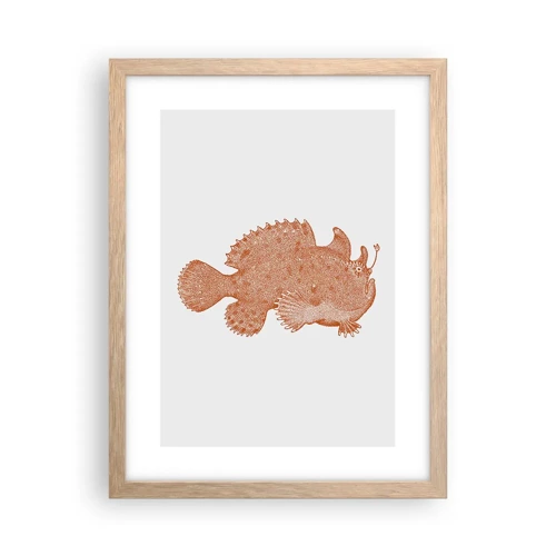 Poster in cornice rovere chiaro - È davvero un pesce - 30x40 cm