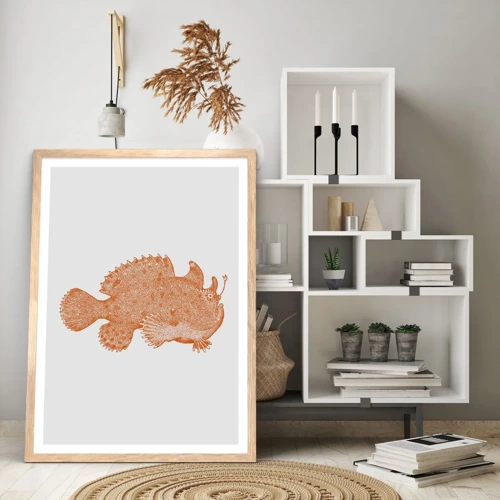 Poster in cornice rovere chiaro - È davvero un pesce - 30x40 cm