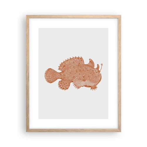 Poster in cornice rovere chiaro - È davvero un pesce - 40x50 cm