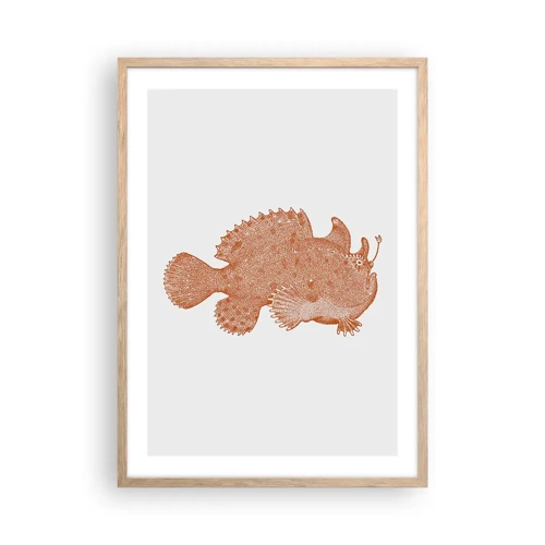 Poster in cornice rovere chiaro - È davvero un pesce - 50x70 cm