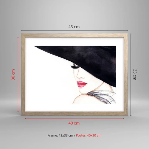 Poster in cornice rovere chiaro - Eleganza e sensualità - 40x30 cm