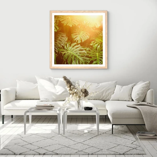 Poster in cornice rovere chiaro - Entrando nel verde... - 40x40 cm