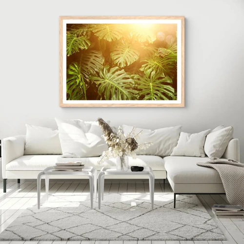 Poster in cornice rovere chiaro - Entrando nel verde... - 91x61 cm