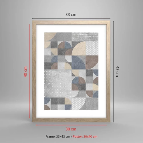 Poster in cornice rovere chiaro - Fantasia di ceramica - 30x40 cm