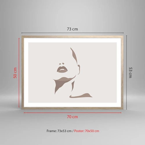 Poster in cornice rovere chiaro - Fatta di luce e ombra - 70x50 cm