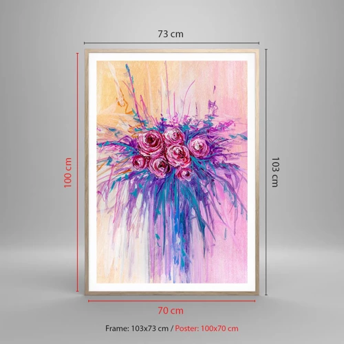 Poster in cornice rovere chiaro - Fontana rosa - 70x100 cm