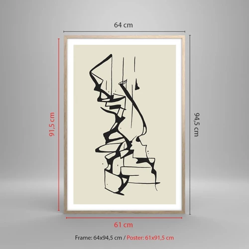 Poster in cornice rovere chiaro - Forse è un paesaggio - 61x91 cm