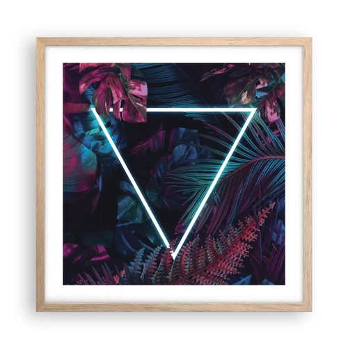 Poster in cornice rovere chiaro - Giardino in stile discoteca - 50x50 cm
