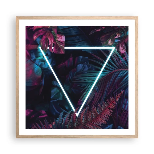 Poster in cornice rovere chiaro - Giardino in stile discoteca - 60x60 cm