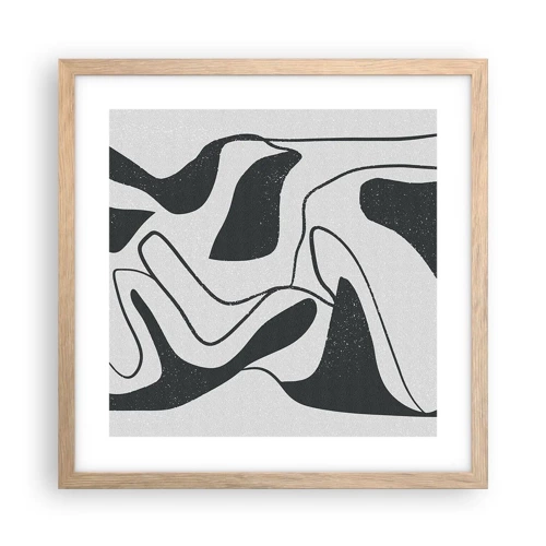 Poster in cornice rovere chiaro - Gioco astratto nel labirinto - 40x40 cm
